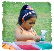 Child with sand art
